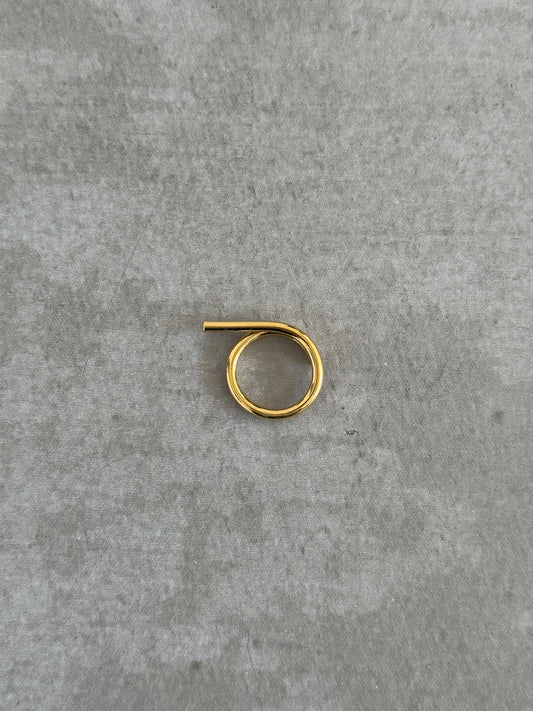 Asymmetrical Gold Plated Ring
